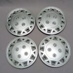 Set of four 13-inch metallic silver wheel caps