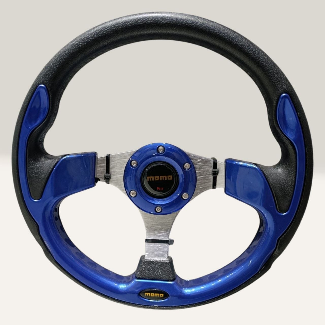 332dd725-90b7-479a-a218-9f0cfc289c91 Car Momo-sport universal racing steering wheel-Blue/black - Image 1
